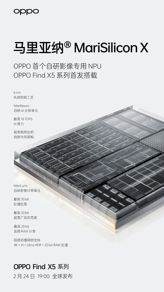 OPPO Find X5系列将首发搭载   OPPO首个自研芯片亮相！